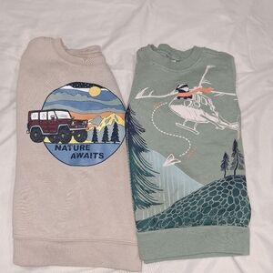 3T Green and Cream‎ Graphic Sweatshirts Adventure Style Bundle